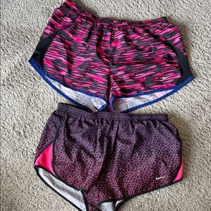 Nike Women's Pink and Black Running Shorts